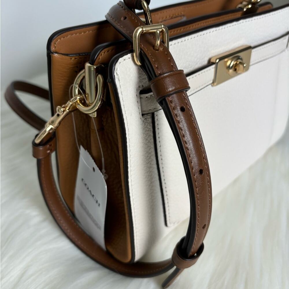 NWT Coach Mini Lane Top Handle In Colorblock In Chalk/Penny Multi/Pebble Leather - Picture 9 of 12